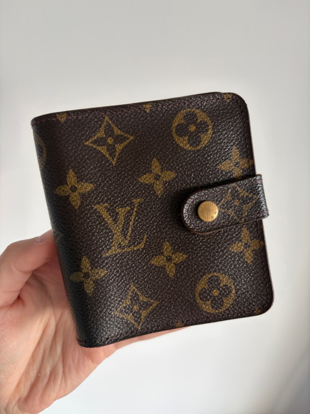 Louis Vuitton Monogram Compact Wallet in Brown and Gold